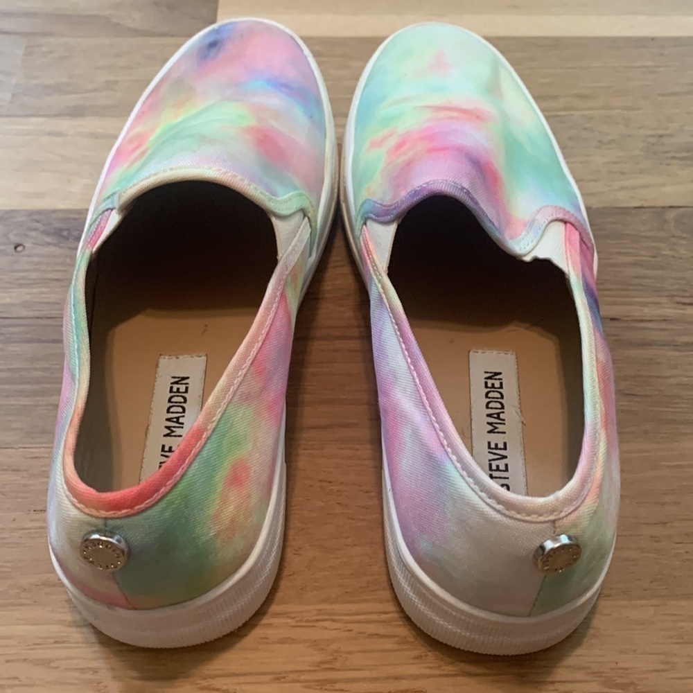STEVE Madden Toshe Rainbow Tie Dye Canvas Slip-On Sneakers Women’s 7.5 - Picture 5 of 12
